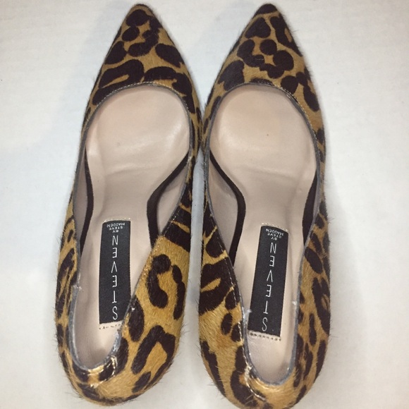 Steven By Steve Madden Calf Hair Leopard Pumps S/7 - Picture 10 of 11